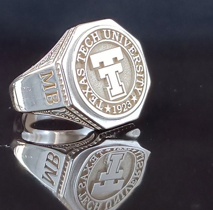 Texas Tech University 1923 Sterling Silver Class Ring Size MB Official Alumni Gi