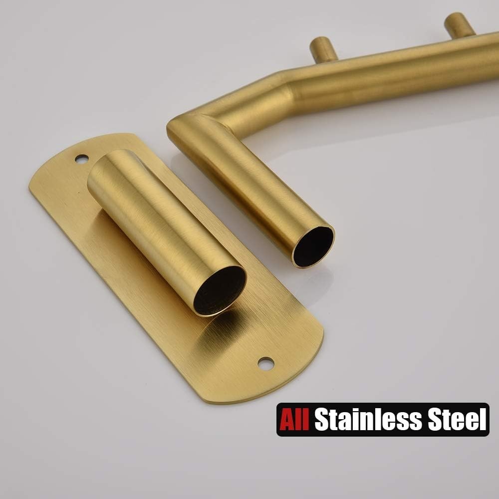 Space-Saving Clothes Hanger System - Brushed Gold Wall Mount 2-Pack