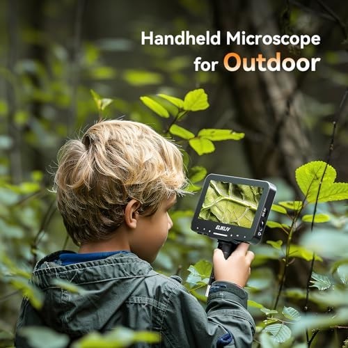 Digital Coin Microscope 1000x with 4.3'' LCD, 8 LED Lights, PC Compatible