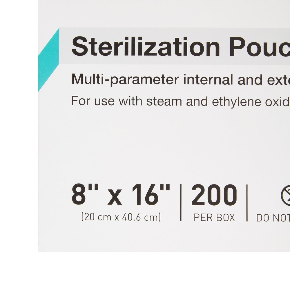 McKesson Argent Sure-Check Sterilization Pouch Transparent Blue 8 x 16" Self