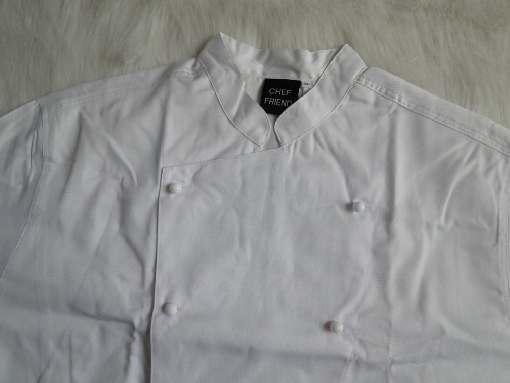 Unisex White Chef Jacket with Short Sleeves