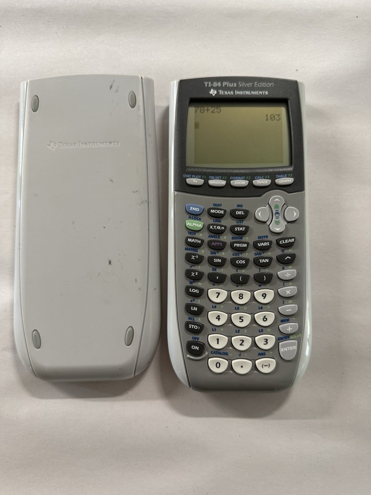 Texas Instruments TI-84 Plus Silver Edition Calculator With Cover Tested