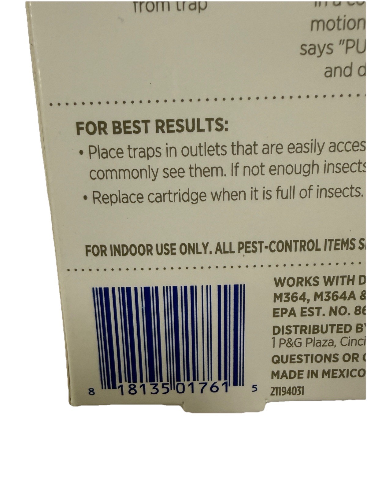 Zevo Flying Insect Trap Refill Cartridges, Bug Trap(4 Refill Cartridges)