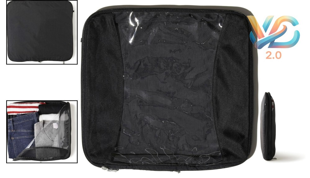 Baggallini Extra Large Compression Cube Water-Resistant Nylon Black