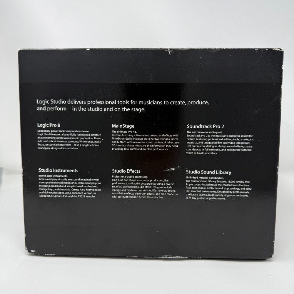 Apple Logic Studio Logic Pro 8 Complete Vntg Software 2007 w Essential Training