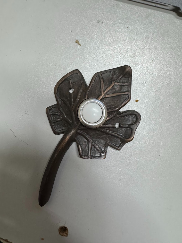 water wood Solid Brass Small Leaf Doorbell