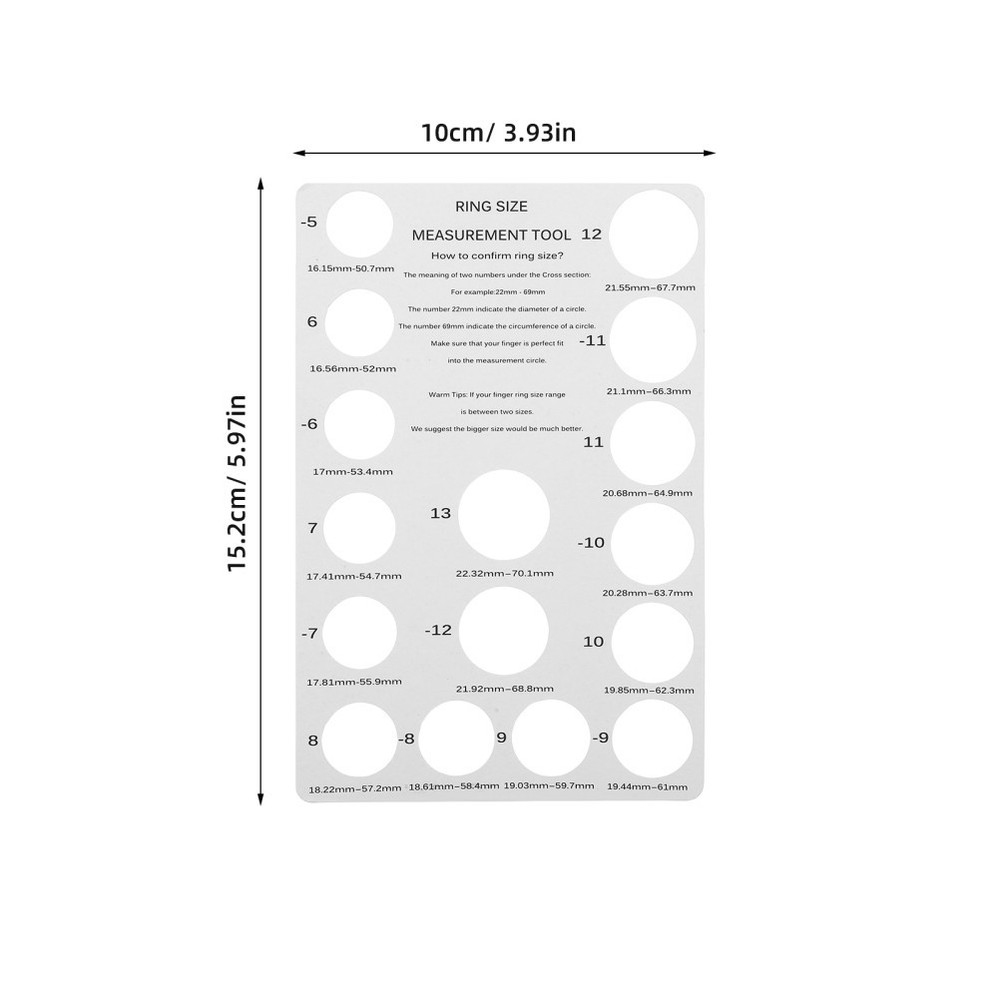 2 Pcs Ring Sizer Measuring Guide Chart Finger Measurer Making Tools