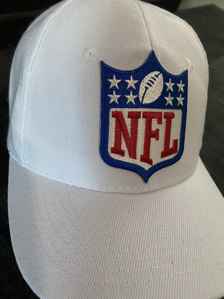 NFL SHIELD LOGO REFEREE OFFICIALS GAME HAT CAP WHITE LOW CROWN ADJUSTABLE STRAP