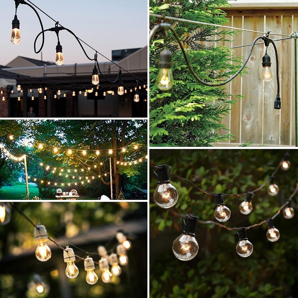 Globe String Light Suspension Kit Outdoor Light Guide Wire 170FT Coated 304 Rope