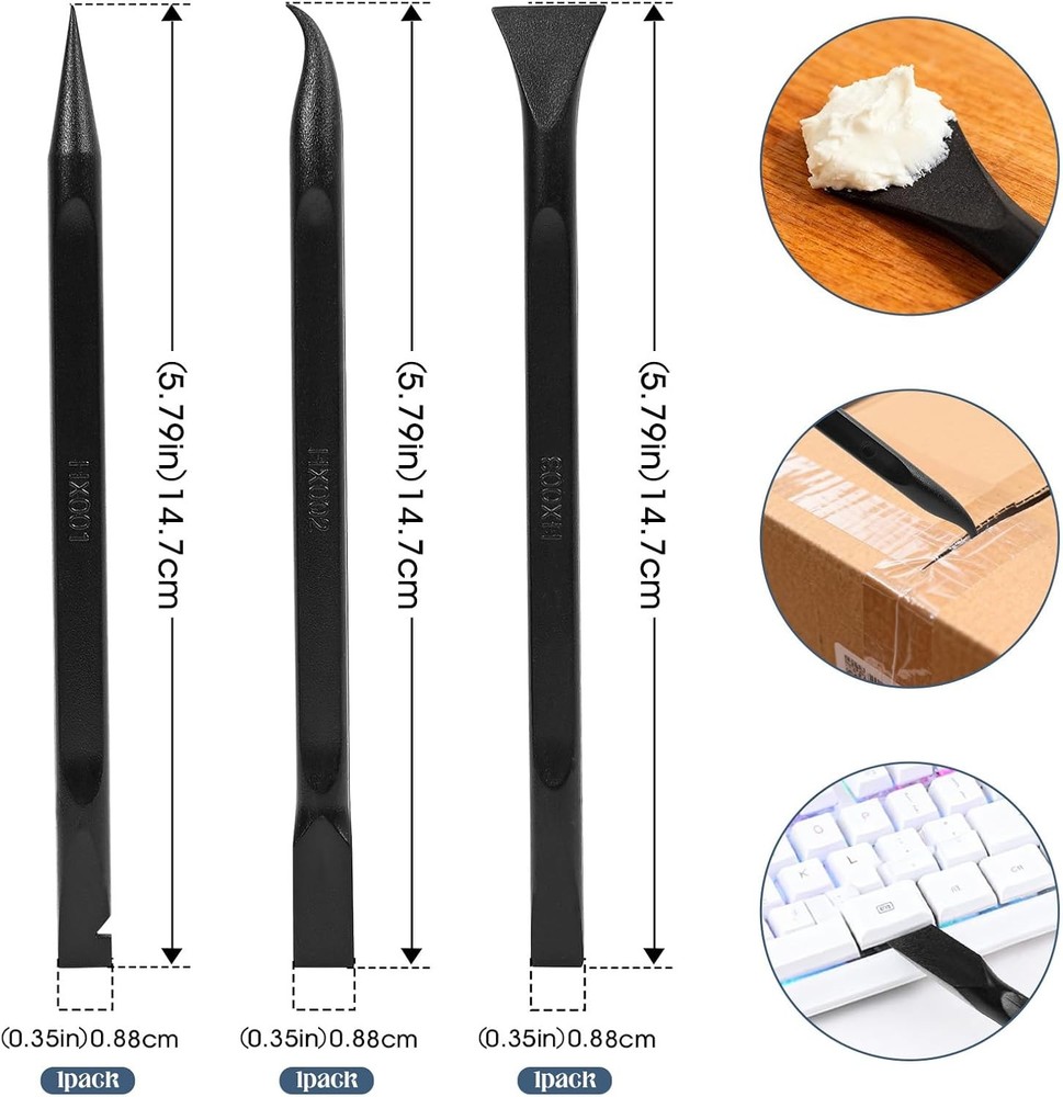 15 Pack Plastic Putty Knife Scraper Set - 6 Sizes for Spackling, Taping, Drywall