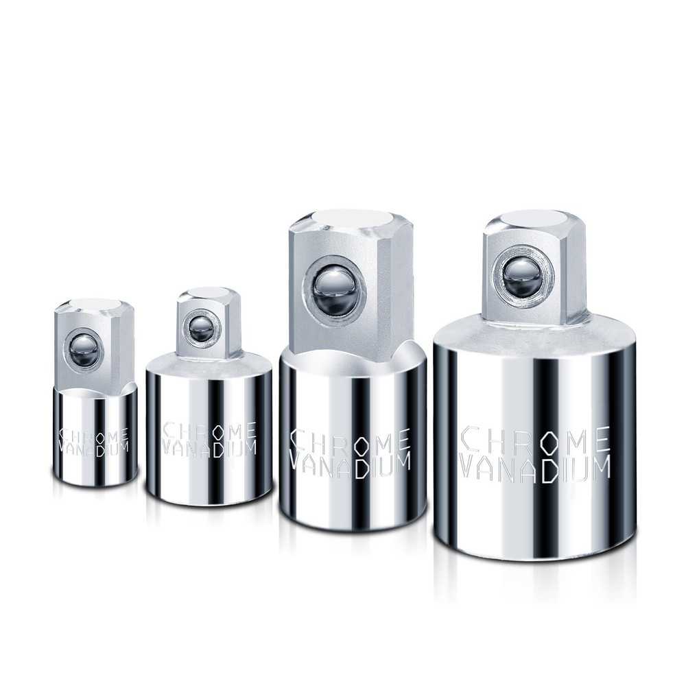 4 Piece Socket Adapter and Reducer Set, 1/4", 3/8", 1/2" Drive Socket Adapter...