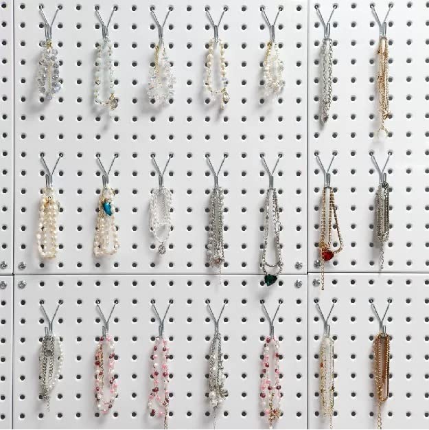 40 Pack Pegboard Hooks J-Hook – 1 Inch Silver J Hooks for Pegboard – Heavy Duty