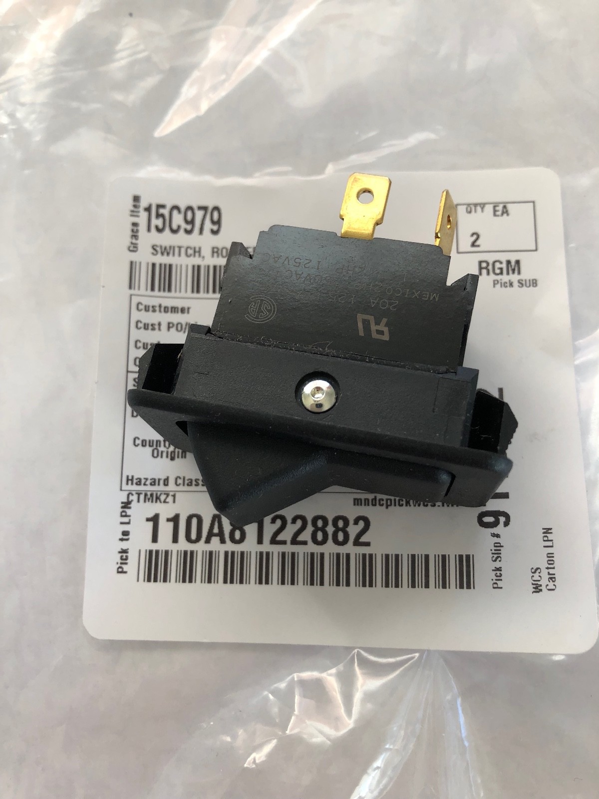 Graco 15C979 or 15C-979 Rocker / on/ off Switch 