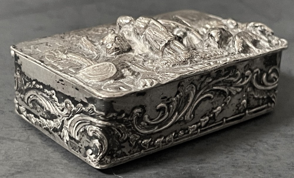 Antique German Hanau 850 Silver Pill Box