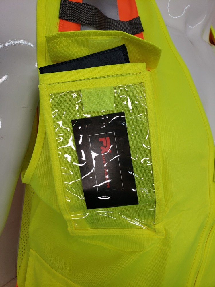 FX HIGH VISIBILITY Surveyor Two Tone Yellow Safety Vest Solid front & Mesh back