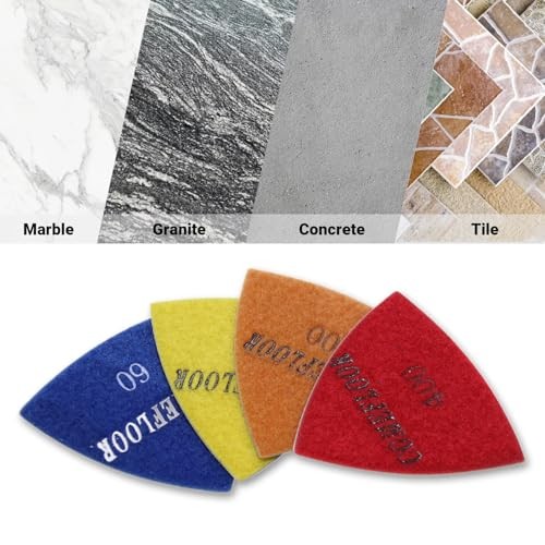 Triangular Diamond Polishing Pads for Corner Edge, Mixed Grit 60-400