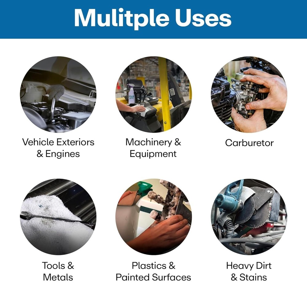 Powerful Ultrasonic Cleaning Solution & Microfiber Cloth for Engine Parts