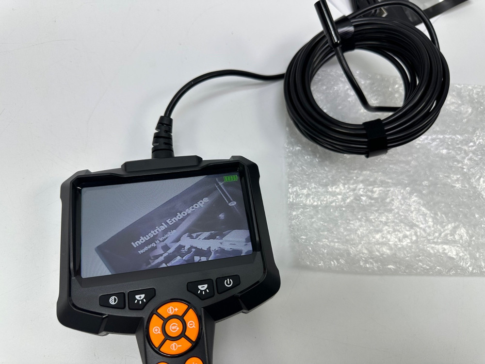 Endoscope Camera with Light, 1080P HD Borescope with 8 Adjustable Lights, 4.3" E