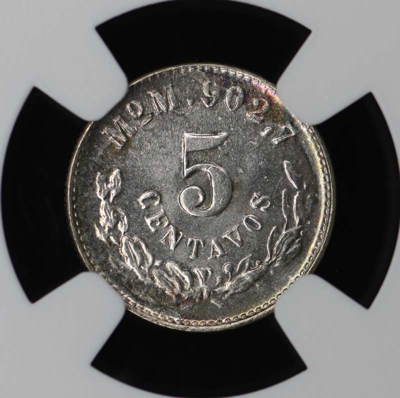 1905MO M MEXICO REPUBLIC 5C NGC MS66