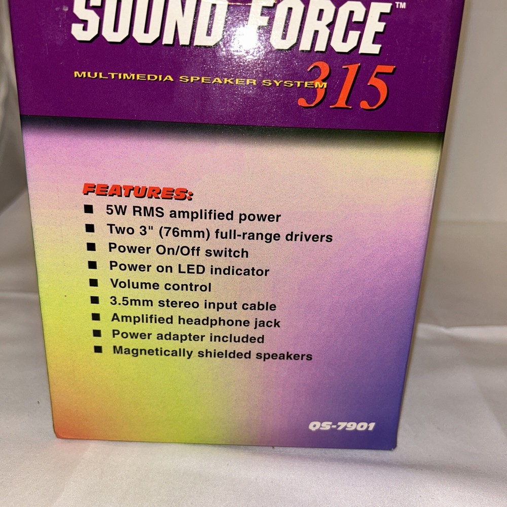 Quick Shot Sound Force 315 Computer Speaker Pair with Power Supply QS-7901