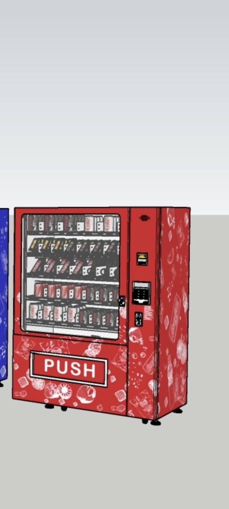 Premium Snack Beverage Vending machine with Card & Bill Reader Blue Red 50 Slots