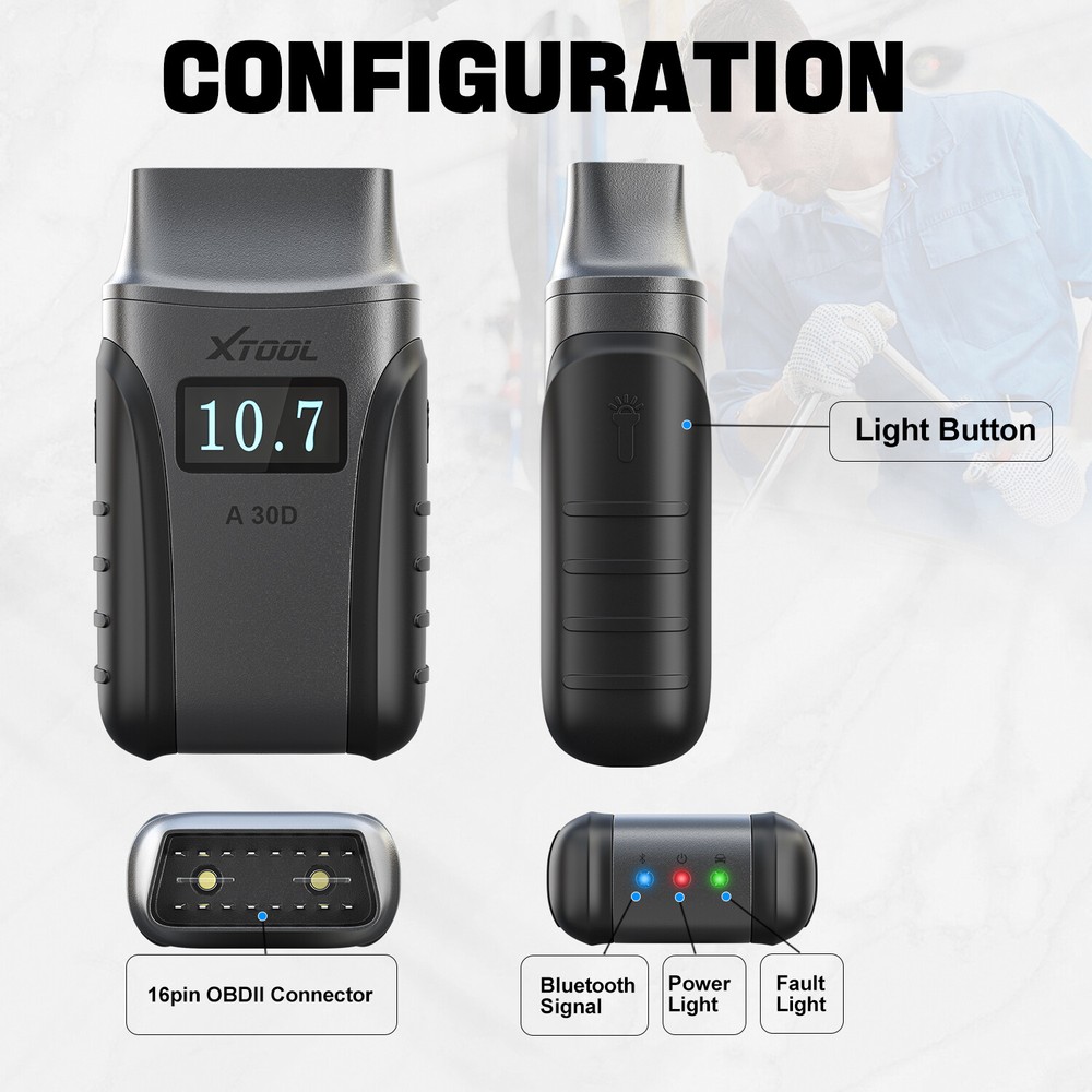 XTOOL A30D V2.0 OBD2 Scanner Bidirectional Full System Diagnostic Tool + Cable