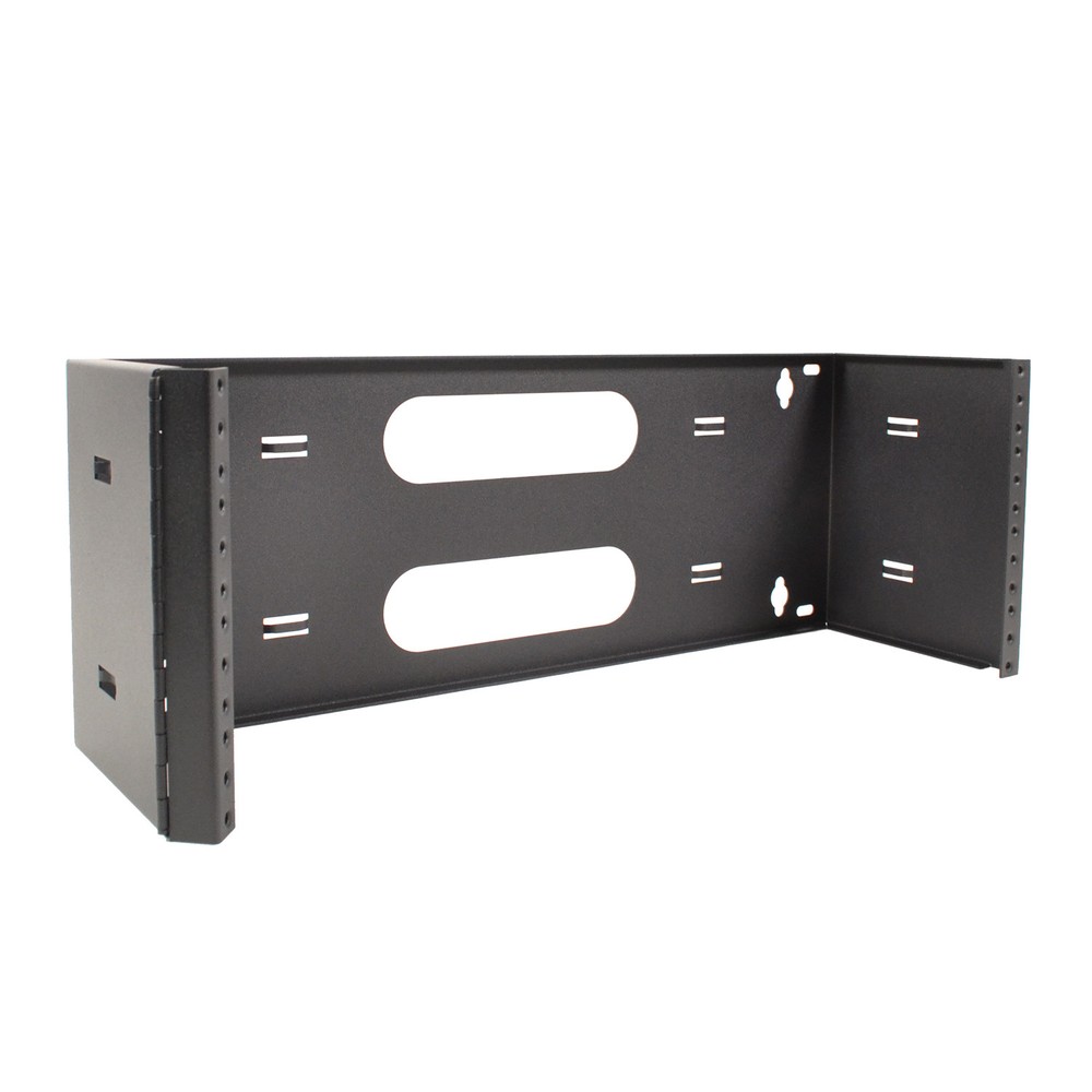 19" Four Space 4U Steel Wall Mount Hinged Swing Out Patch Panel Bracket 6" Deep