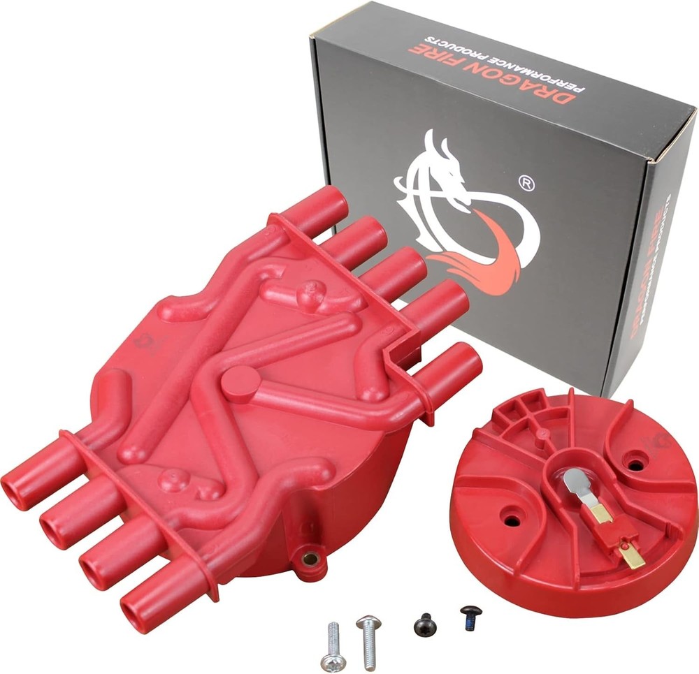 DRAGON FIRE PERFORMANCE Heavy Duty Distributor Cap and Rotor Set Red