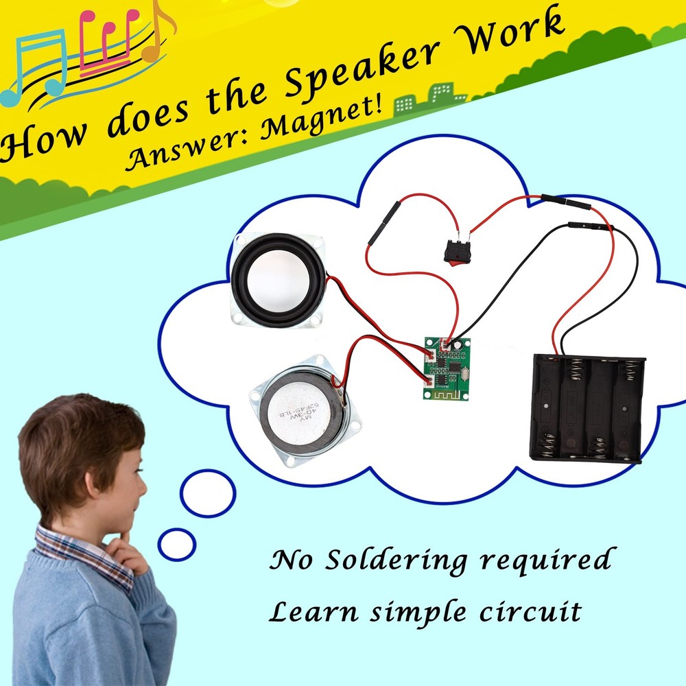 STEM Projects for Kids & Adults Build Your Own Bluetooth Speaker - Science Ex...