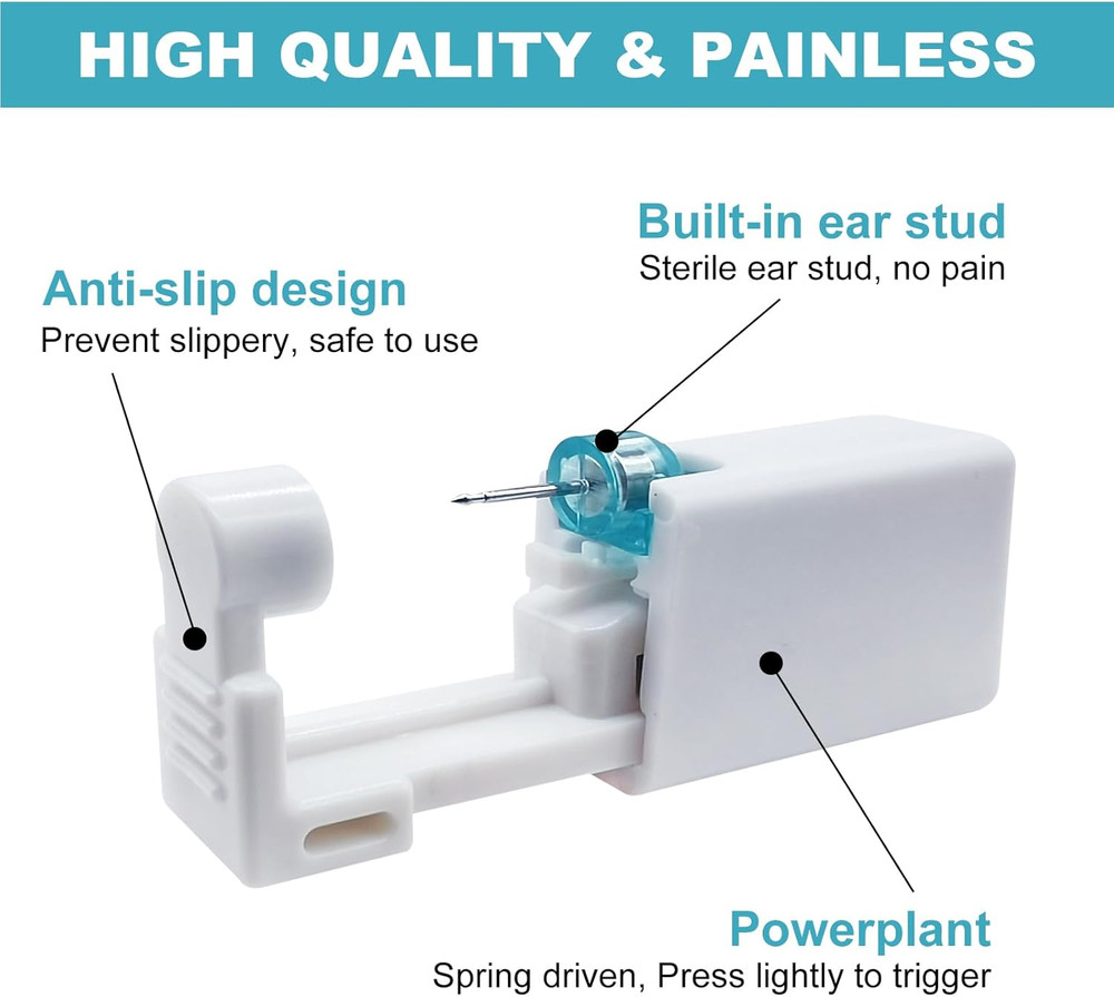 Ear Piercing Kit - 36Pcs Disposable Ear Piercing Gun Kit Includes 12Pcs Self Ea
