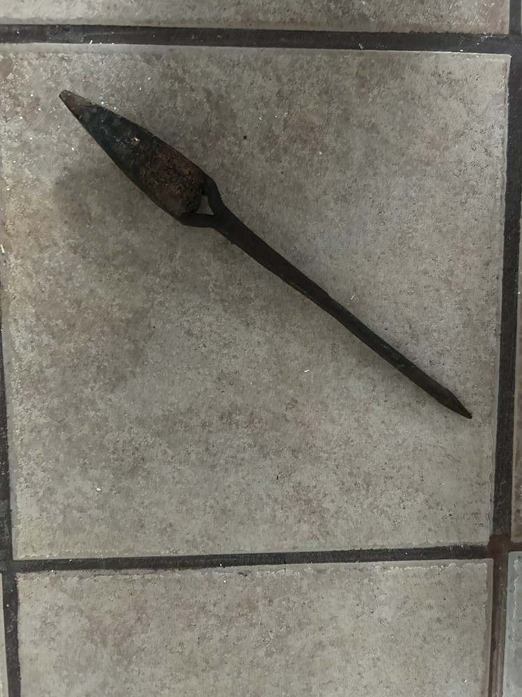 SOLID COPPER HEAD VINTAGE SOLDERING IRON TOOL, 13" X 1 1/4"