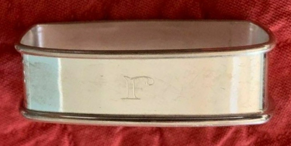 Saart SSMC sterling silver Napkin Ring lower case "R" initial