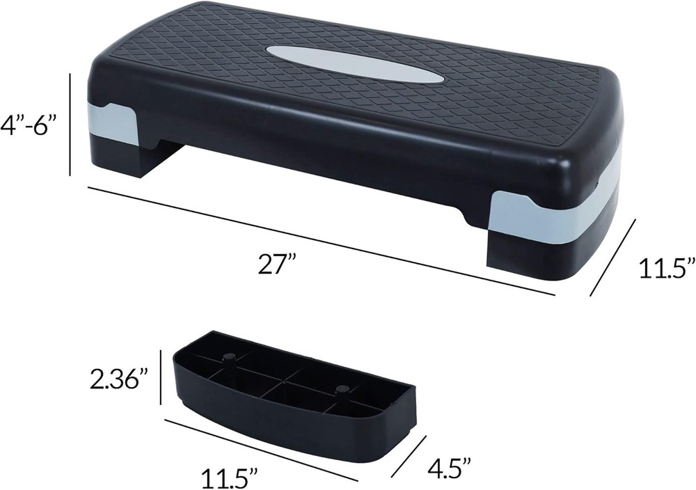 Aerobic Stepper Trainer, 27-Inch Step Platform, Black/Gray