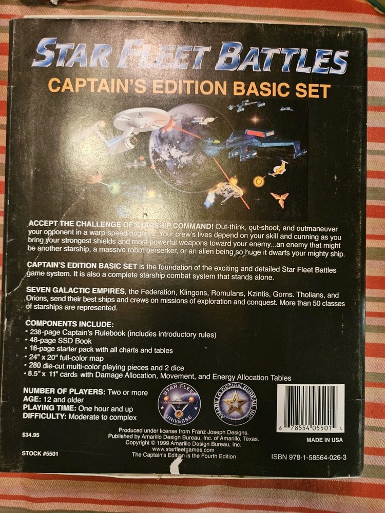 Star Fleet Battles:captains Edition Basic Set