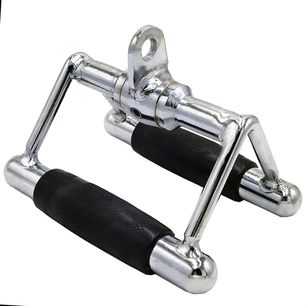 LAT Pull Down Bar, Strength Training Deluxe Single Double D Handle Tricep Rop...