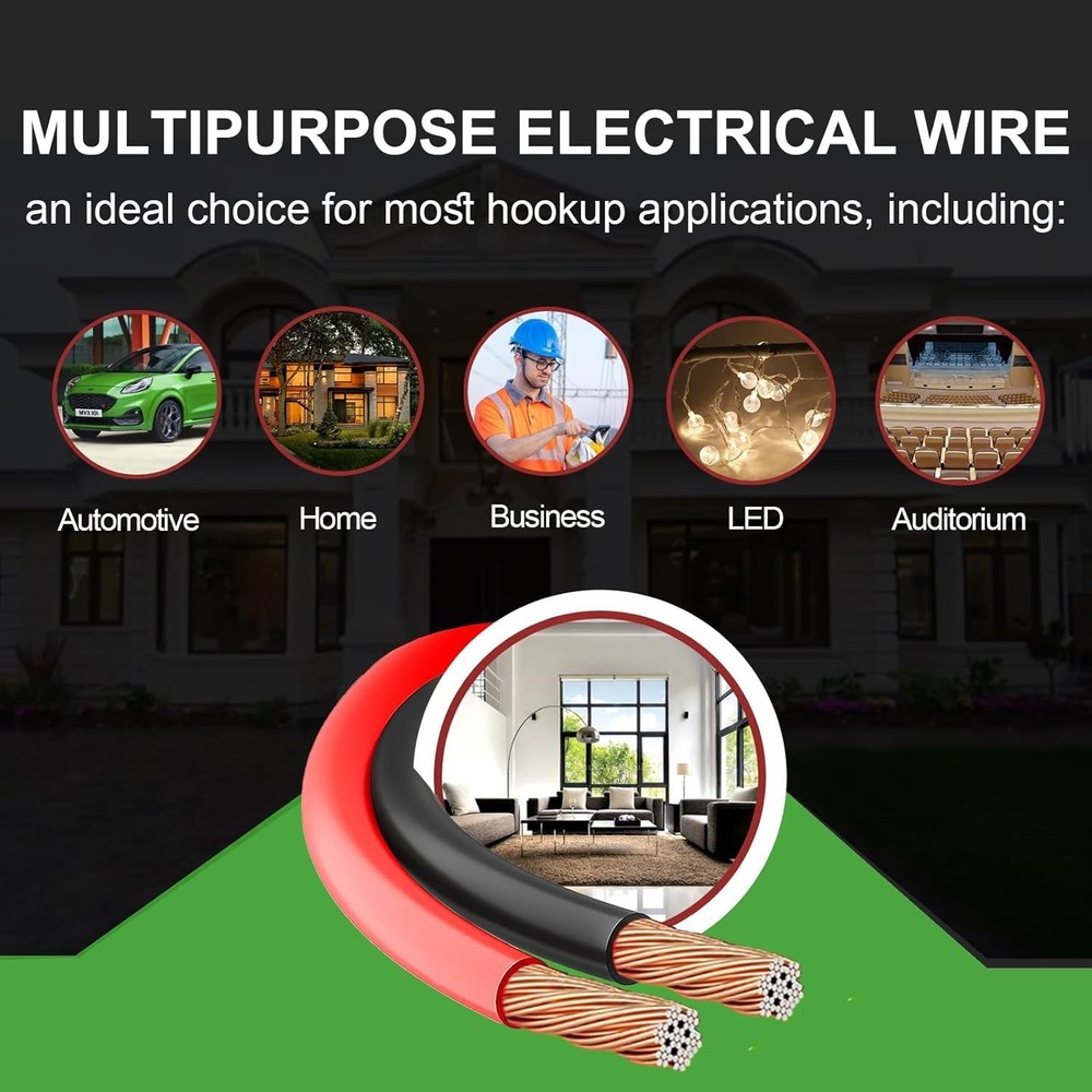 Durable 40FT 18 AWG Waterproof Electrical Wire for LED Lighting Applications