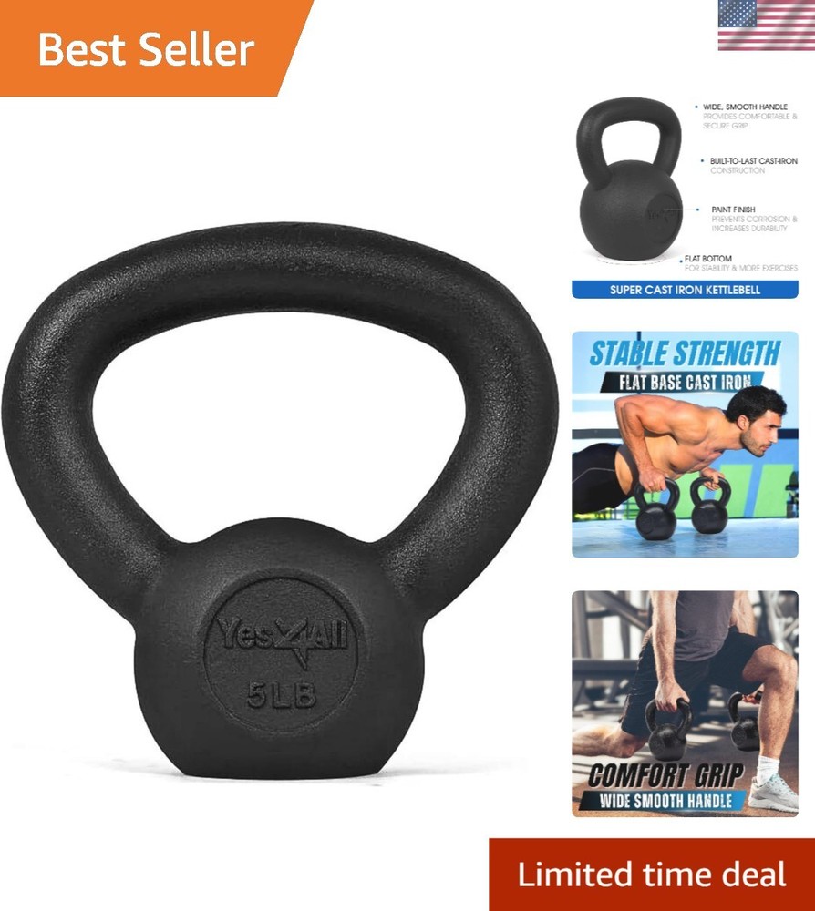 5-80 Lbs Kettlebell Set - Durable Cast Iron for Full Body Exercise Routine