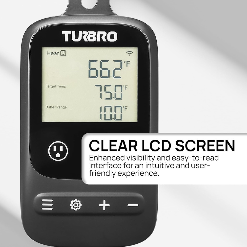 TURBRO Smart Temperature Controller Heating Cooling, WiFi-Enabled Thermostat ...