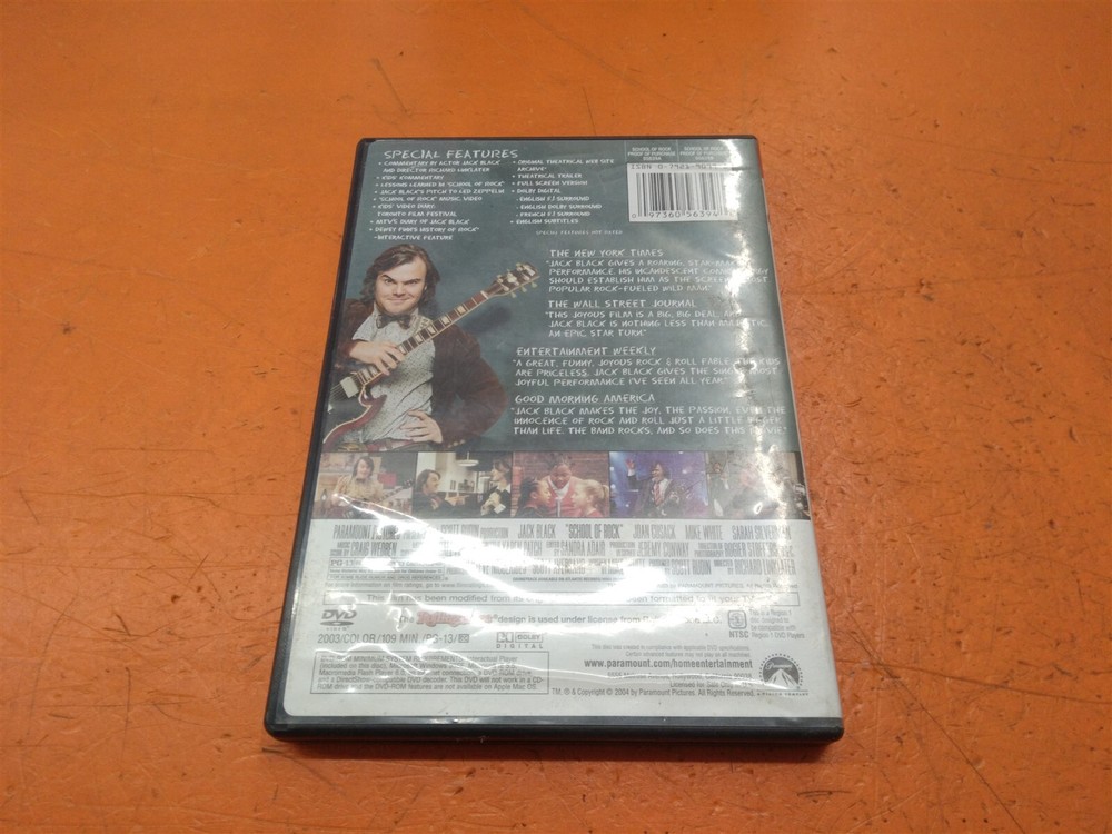 ⭐️⭐️⭐️⭐️⭐️ School Of Rock DVD Replacement Empty Case