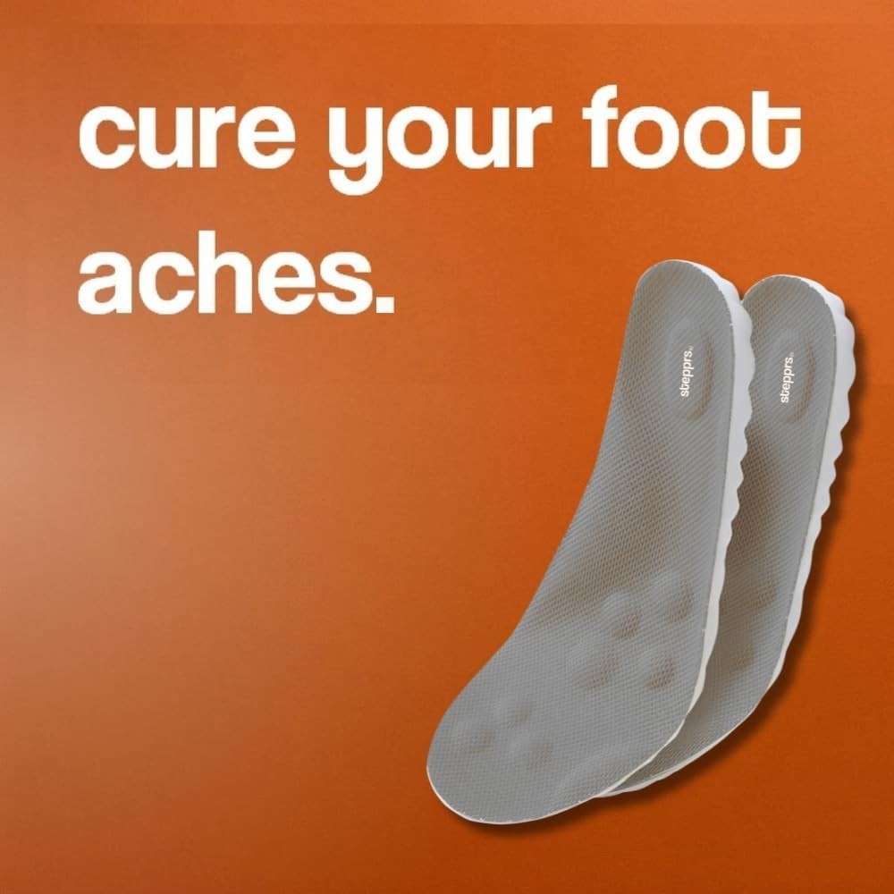 Original Stepprs Comfort Shoe Insoles Steppers Cloud Soles for Men Women (Gray)