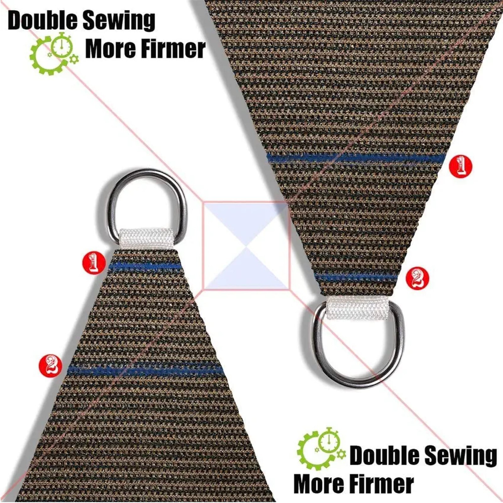 Rectangle/Square Sun Shade Sail Canopy, Patio Shade Cloth Outdoor Cover