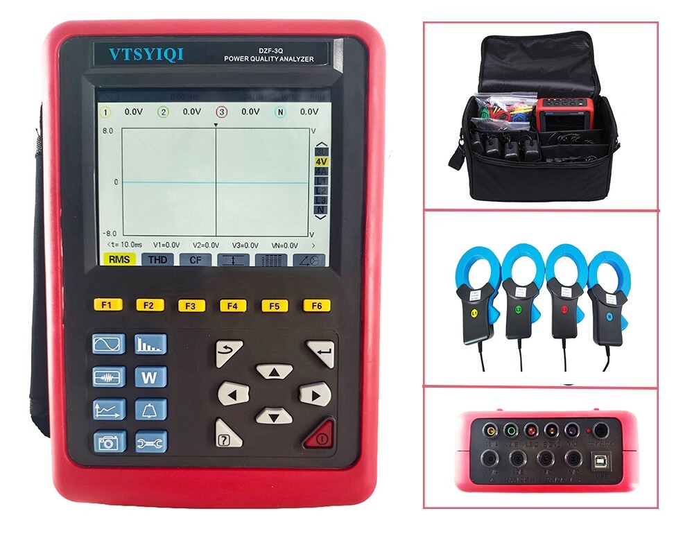 Power Quality Logger Meter with Current  1.0A~1000A Transient Record 150 Groups
