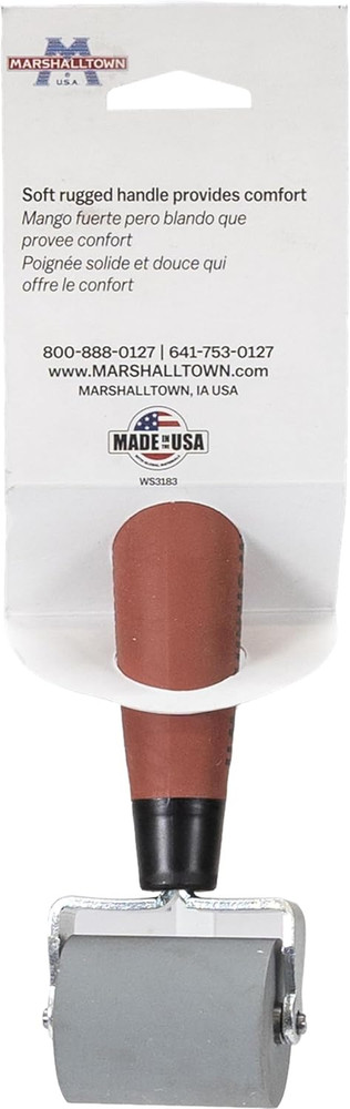 Paint and Wallcovering Seam Roller, 2 Inch Flat Solid Rubber Installation Tool,