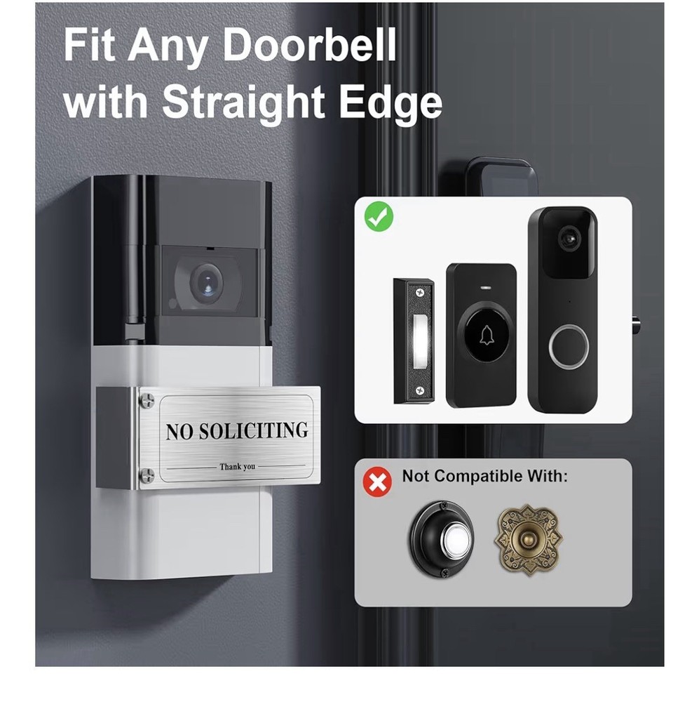 3 pcs Metal Doorbell Cover,