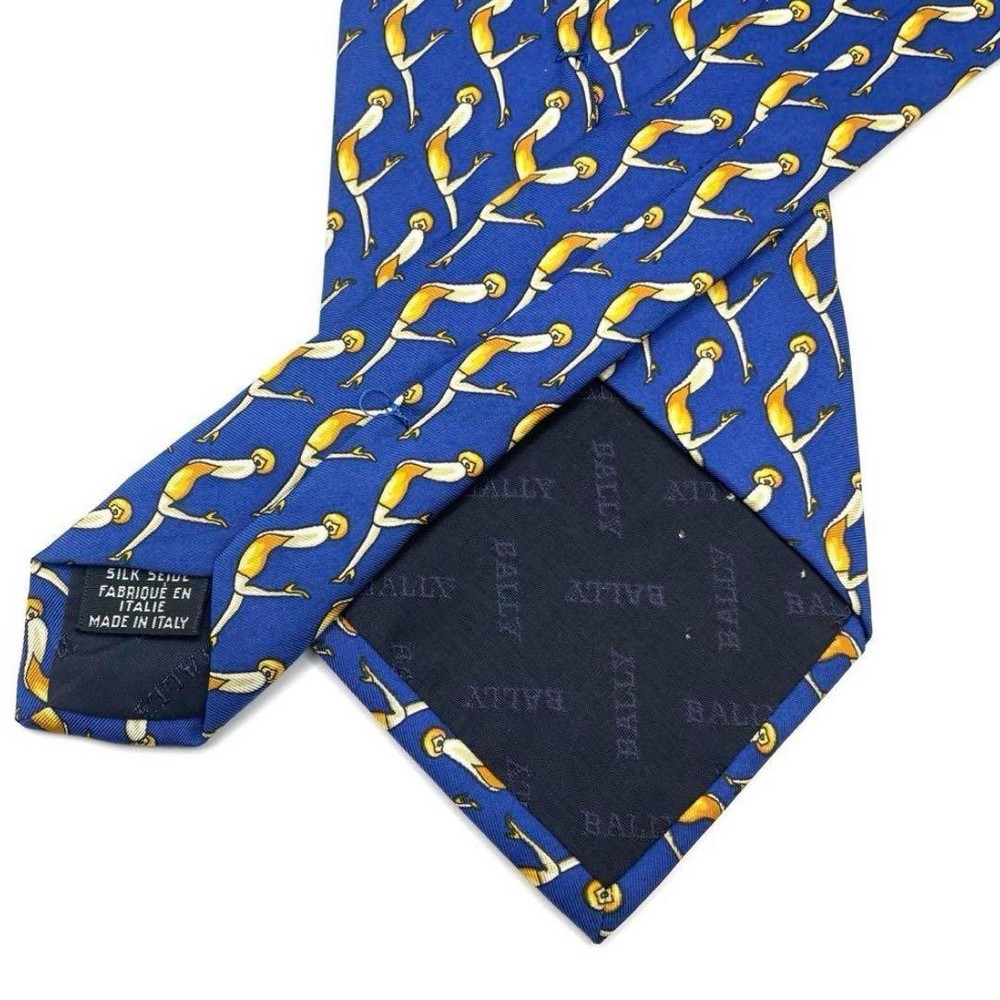 BALLY tie small pattern personality blue yellow
