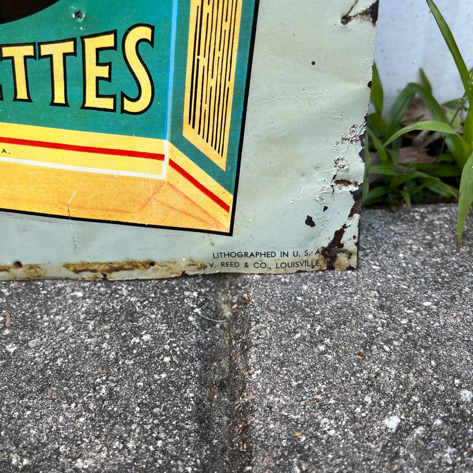 RARE 1940's Lucky Strike Cigarettes Pin Up Embossed Tin Tacker Metal Sign