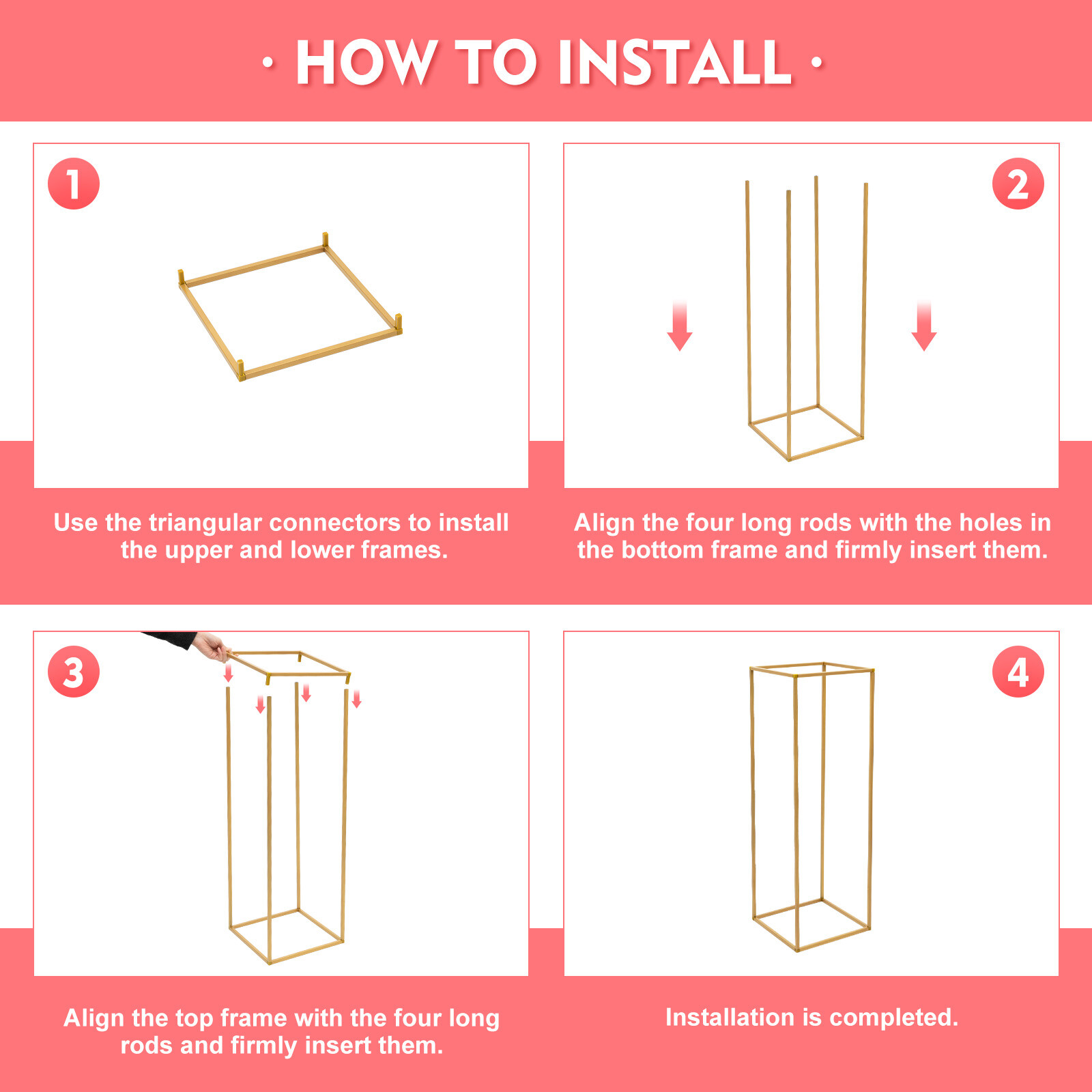 10PC 31.5 in Tall Gold Metal Flower Stand for Wedding Table Centerpieces GOOD