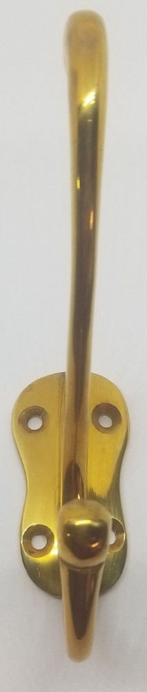 SMALL 4-3/4" CAST BRASS Front Mount Coat Hook double rack hat jacket fancy old