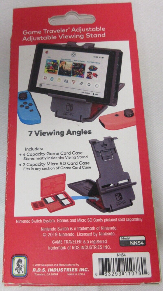 Nintendo Switch Adjustable Viewing Stand NNS4 RDS 7 Viewing Angles Black NIB