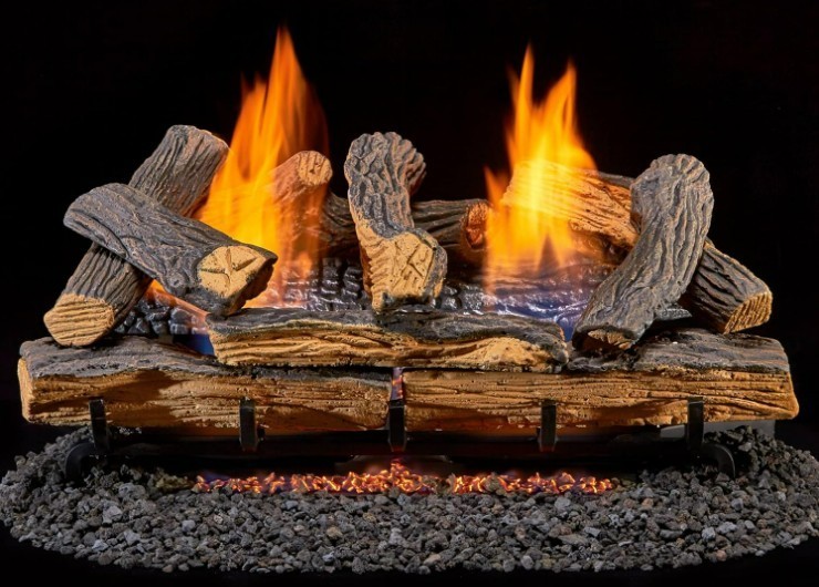 Duluth Forge Propane/Natural Gas Remote Control Gas Log Burner Set